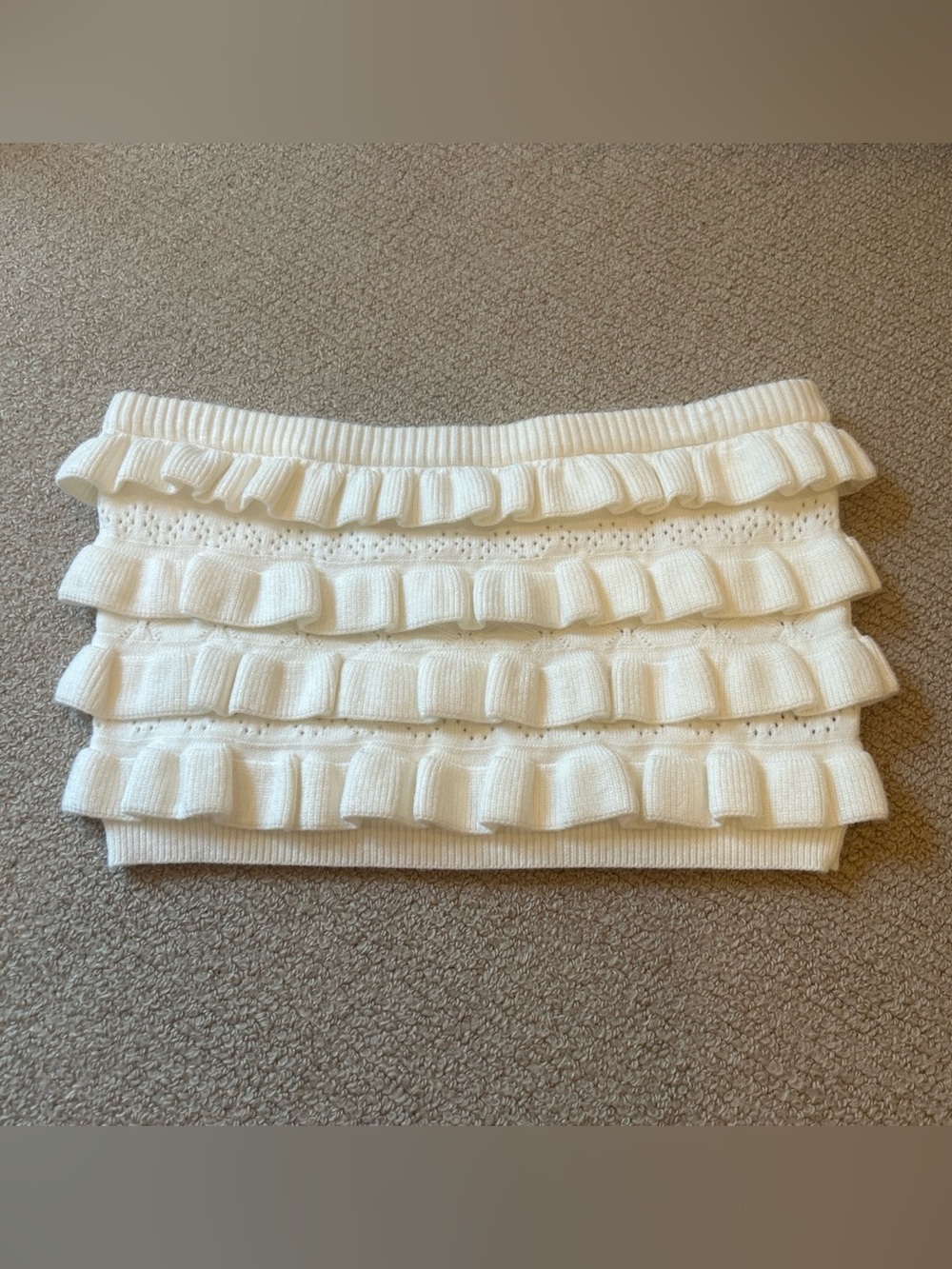 Edikted Ivory Knit Waistband Top